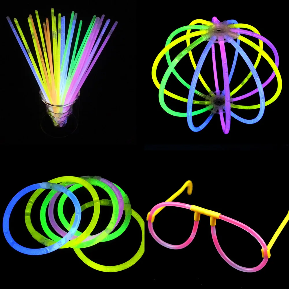 100 Pcs / Lot Event & Party Supplies Disposable DIY Neon Stick Luminous Special wholesale (Random Color)|stick on night light|stick flagstick blender