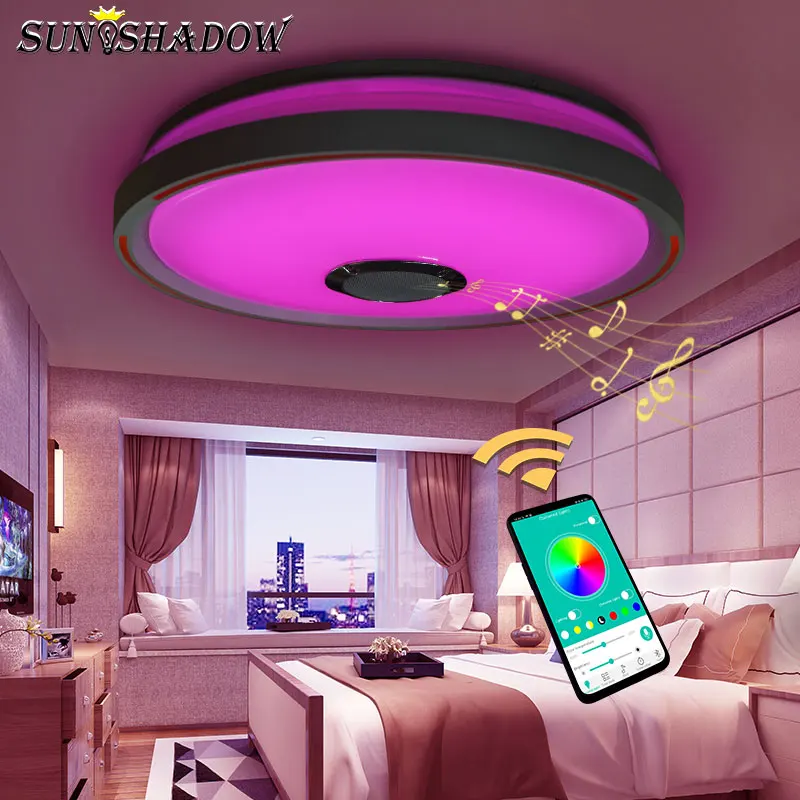Цветная(RGB) светодиодная Люстра для гостиной Спальня Кухня современная светодиодная потолочная люстра светильник ing светильники bluetooth музыка светильник настенные светильники