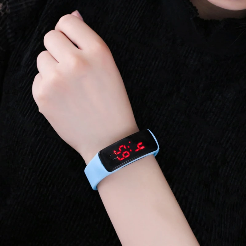 JOYROX модный светодиодный дисплей цифровые спортивные часы горячая силиконовый ремешок детские наручные часы для девочек и мальчиков детские часы карамельного цвета