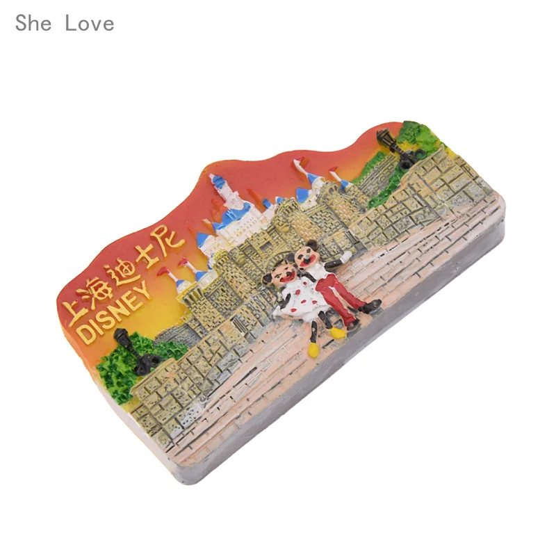1 She Love Смола 3D магнит на холодильник Шанхай архитектура наклейка на холодильник туристический подарок сувенирное украшение - Цвет: 1