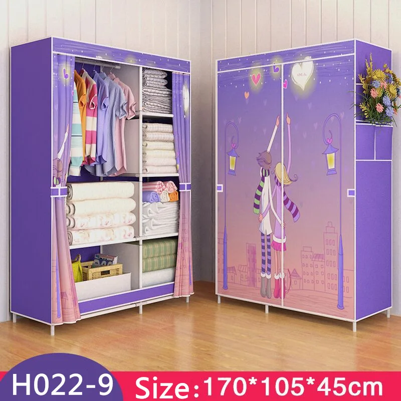 Flat sliding couple Современный простой шкаф, домашний тканевый складной, сделай сам, нетканый складной шкаф для хранения, усиленный комбинированный гардероб - Цвет: Flat sliding couple