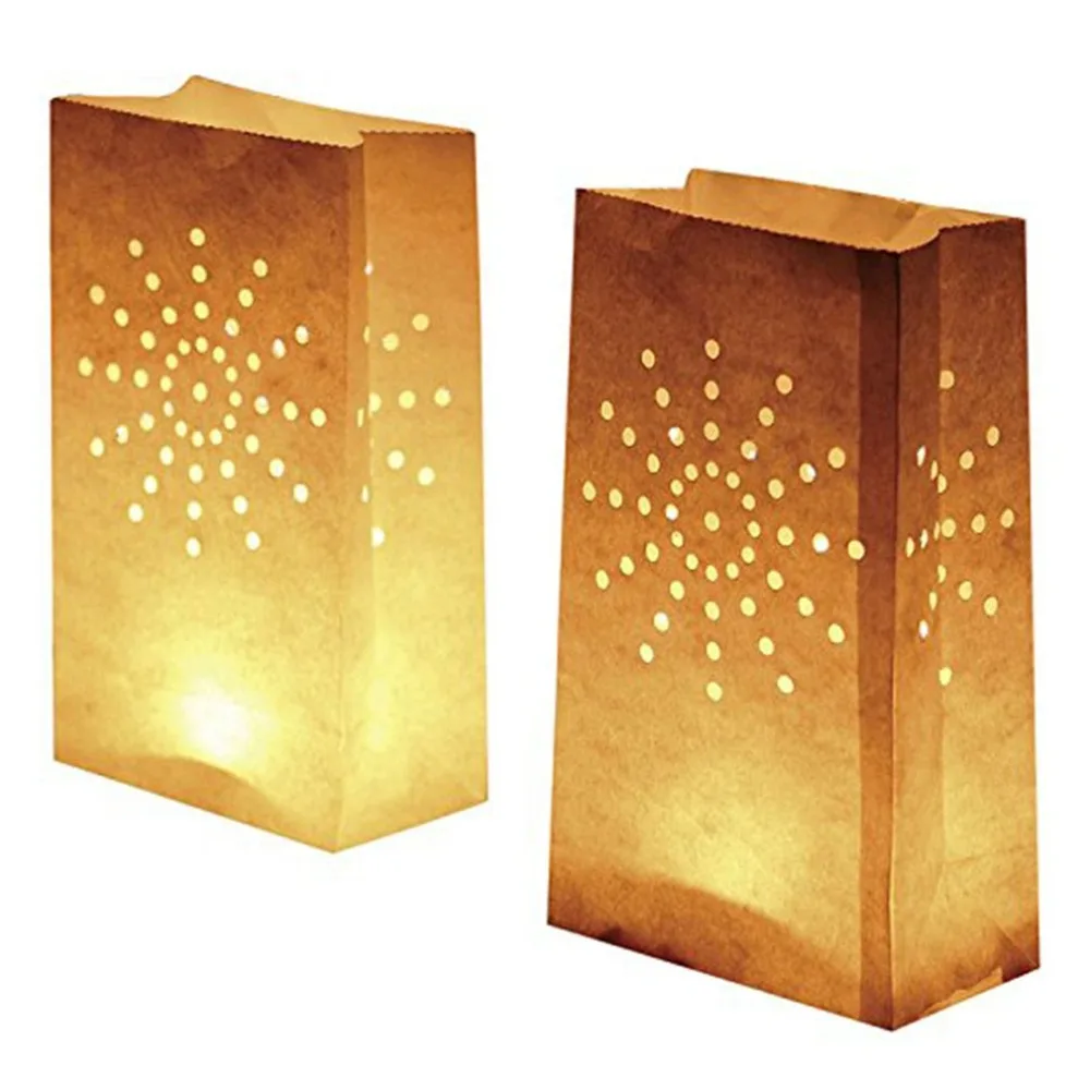 10 шт./компл. красивый солнечный держатель для чайной свечи Luminaria бумага прочная