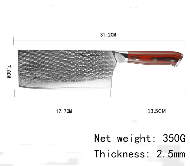 Liang Da 7 дюймов кухонный нож nakiri овощные ножи японский VG10 Дамасская сталь нож шеф-повара с деревянной ручкой