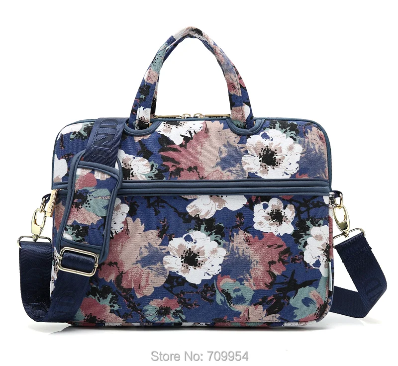 Наплечная Сумка для ноутбука с цветами чехол мессенджер 13 3 14 15 4 6 дюйма холщовый