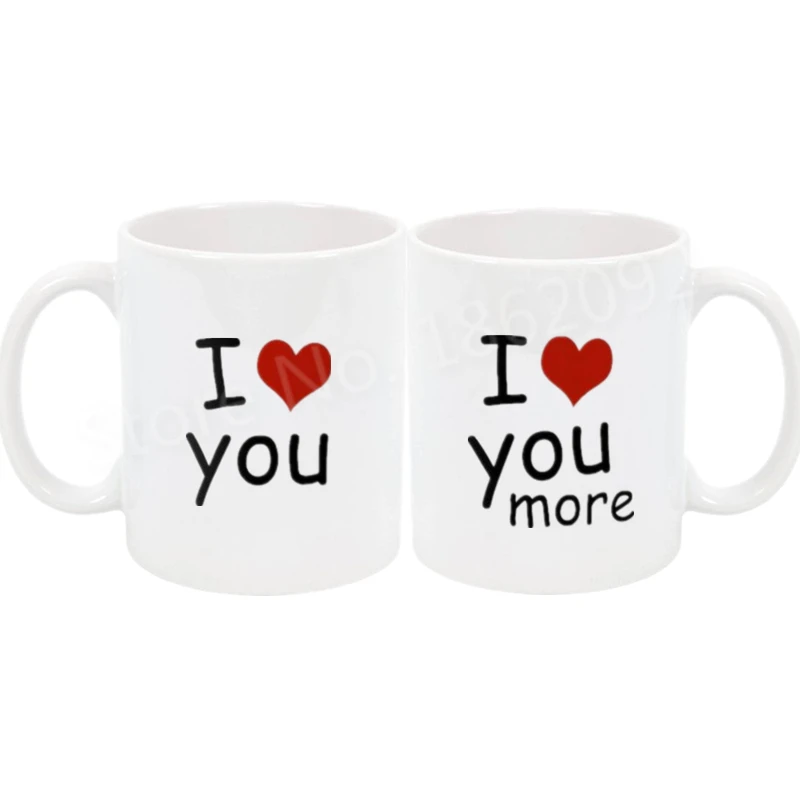 

Hot I Love You I Love You More Couple Mug Set Matching His Her Coffee Tea Mugs Cup Anniversary Wedding Valentine Girlfriend Gift