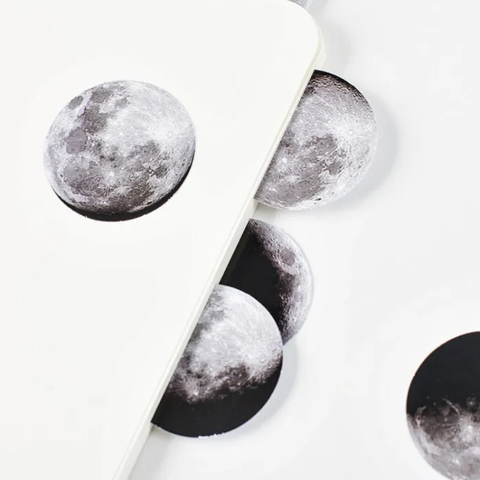 

45pcs/pack round paper sticker moon planet sticky adhestive stickers for scrapbooking school supplies stationery paper wholesale