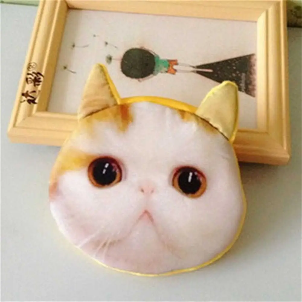 6 3D кошелек для девочек, женская сумка на молнии для лица, мини-кошелек для кошек, Детский кошелек с собакой, плюшевый Кошелек bolsa de moeda, сумка для монет monedero gato - Цвет: 6
