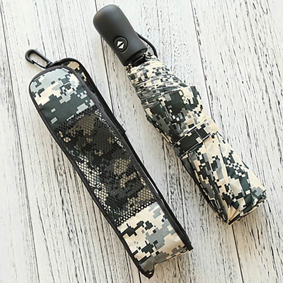 Camouflage Military Travel Umbrella Green Wind Resistant Folding Strong Reinforced Men Automatic Ombrello Antivento 144 | Дом и сад