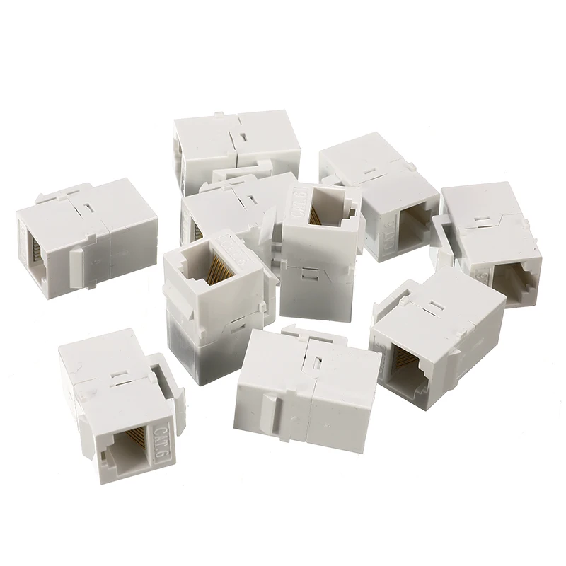 

10 упаковок, белая Встроенная муфта Keystone RJ45