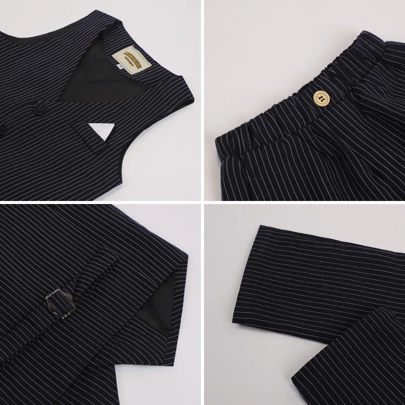 2-13Y Fashion Kids Boy Waistcoat Suit Set Vest Pants Formal Gentleman Wedding Birthday Clothes School Tuxedo Costume | Детская одежда и