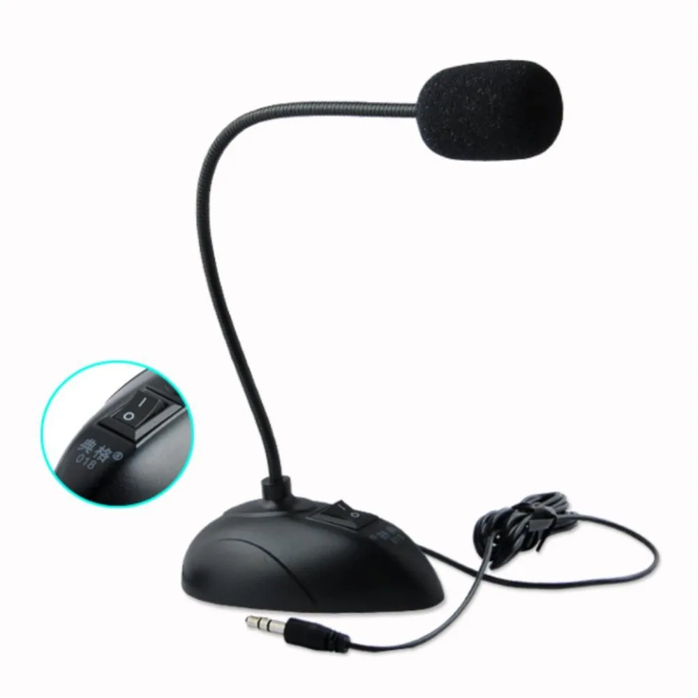 

YCDC Flexible Stand Mini Studio Speech Microphone 3.5mm Plug Gooseneck Mic Wired Microphone for Computer PC Desktop Notebook