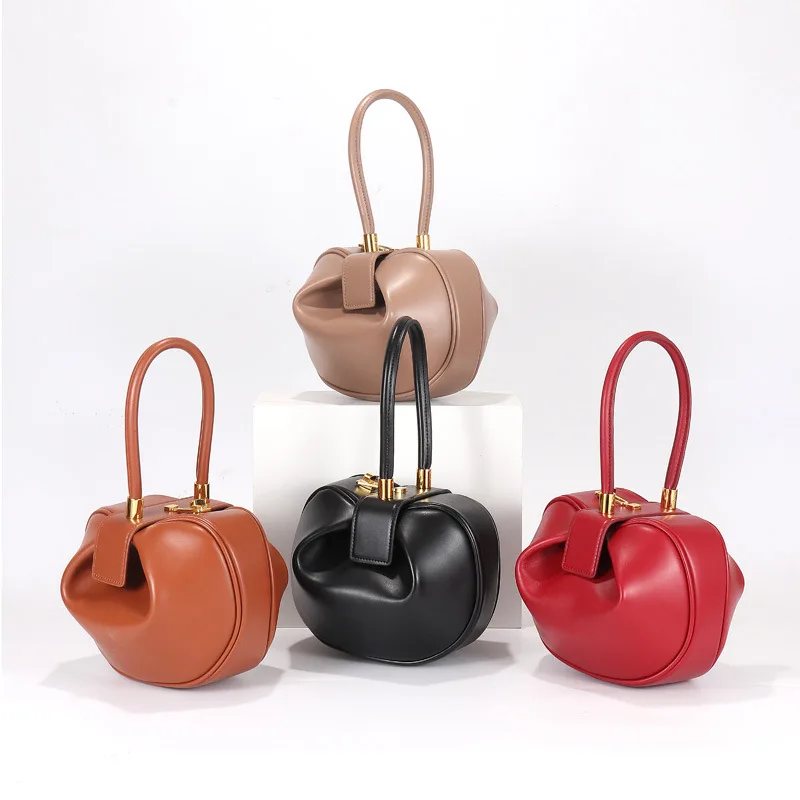 2019 New Elegant Spherical Cow Genuine Leather Bags Women Small Designer Handbags High Quality Luxury Ladies Tote | Багаж и сумки