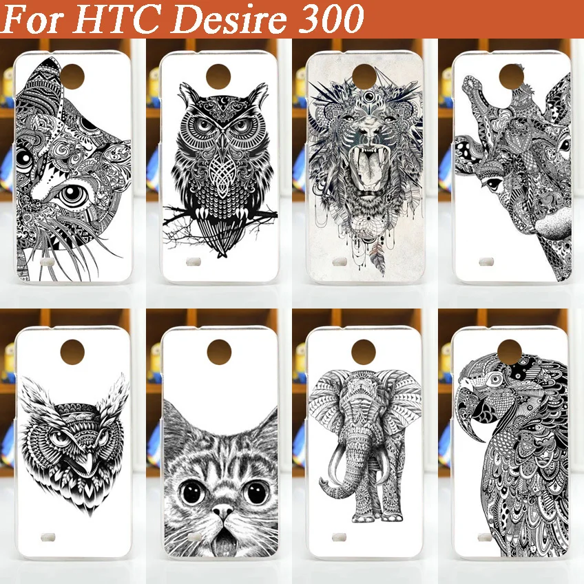Новое поступление Модный чехол с рисунком для HTC Desire 300 жесткие пластиковые чехлы