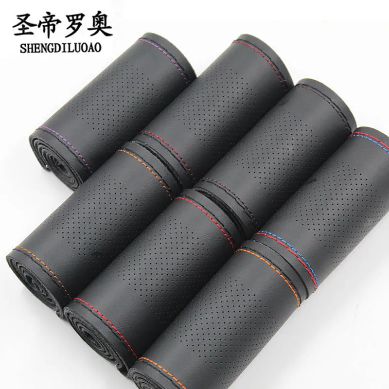 Универсальный 38 см Пробивной кожи микрофибры старения устойчивый чехол рулевого