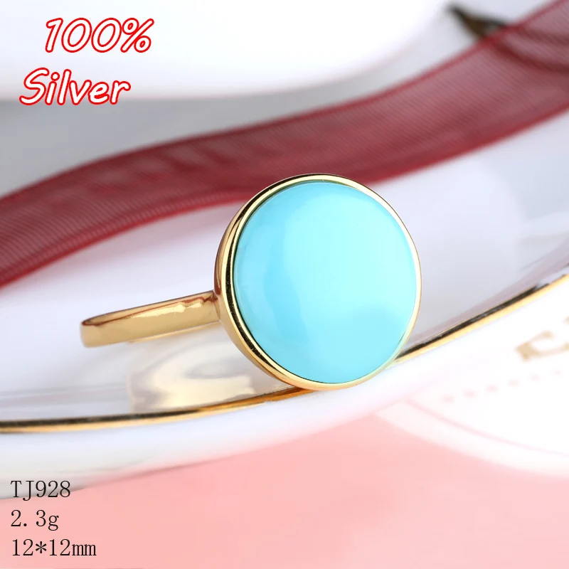 

925 Sterling Silver Color Adjustable Ring Blanks Base DIY Handmade Blanks 12mm Cabochon Settings for Women Jewelry Findings