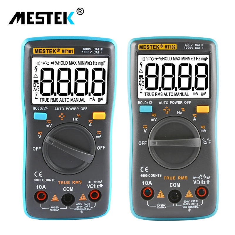 Mestek MT101 MT102 Цифровой мультиметр Профессиональный зонд тестер 6000 отсчетов