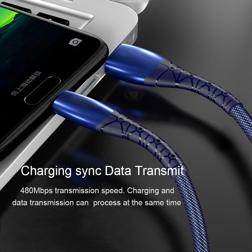 Джинсовая ткань USB C кабель type 5A Быстрая зарядка для huawei Supercharge кабели передачи