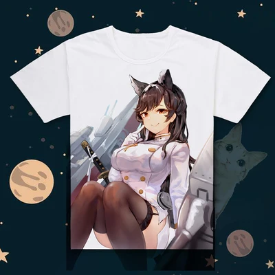 Горячая игра Azur Лэйн печать Atago футболка с короткими рукавами o-образным вырезом IJN Niizuki футболка крутые футболки летние топы - Цвет: 07