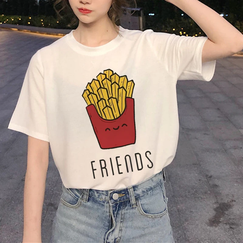 Новинка футболка с надписью Best Friends в стиле Харадзюку модная женская улзан 90-х
