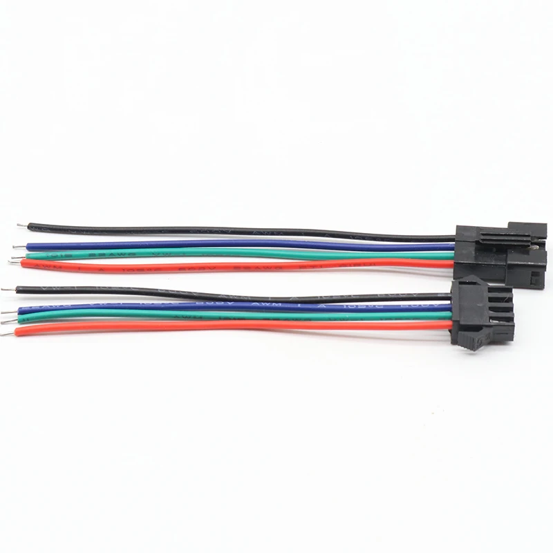 Оптовые поставки 10 пар 4 контактный разъем JST гнездовой кабель для SMD 5050/3528 RGB