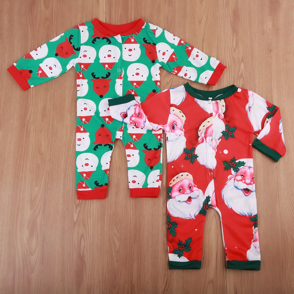 2017 модный Рождественский комбинезон с длинным рукавом для новорожденных