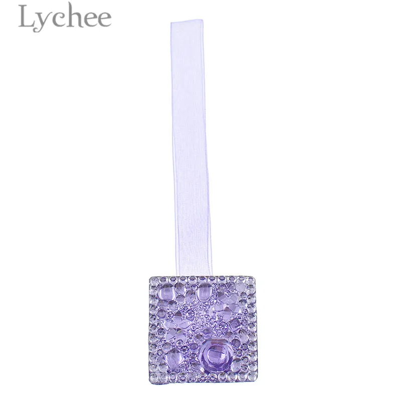 1 Lychee 1 шт. квадратной формы пряжки для занавесок современный фиолетовый, серебристый цвет Магнитный держатель для штор аксессуары украшение дома - Цвет: 1