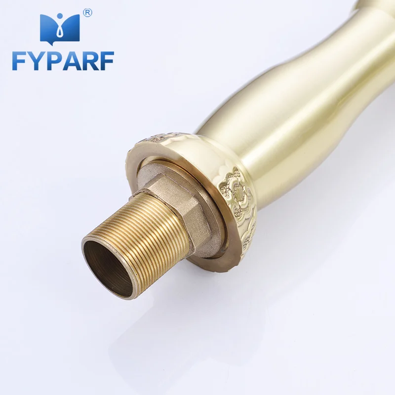 

FYPARF Gold Basin Faucet Single Handle Bathroom Faucet Cold and Hot Basin Mixer Taps Vessel Water Tap Sink Brass Chinese Faucet