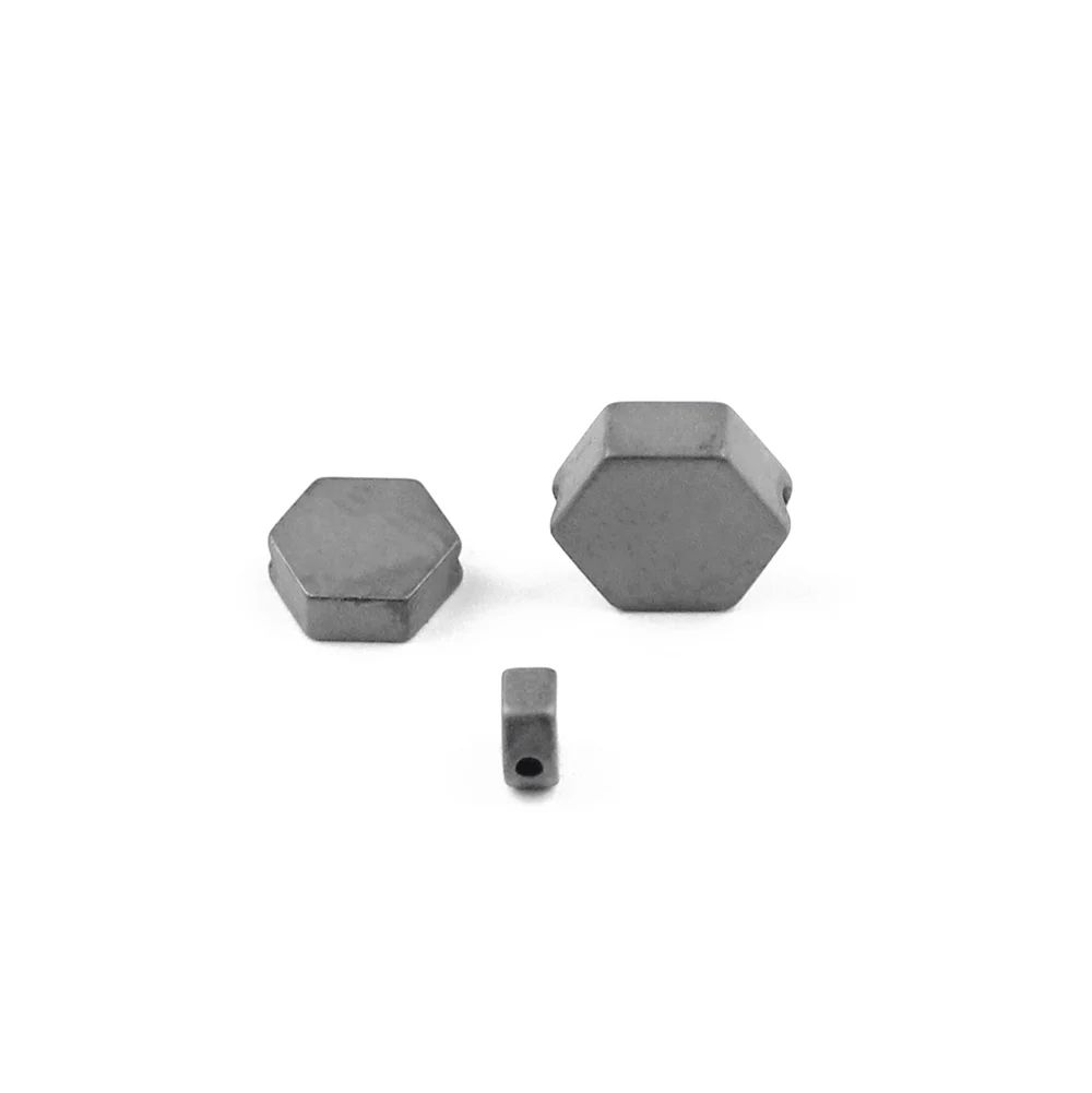 

BTFBES AAA Matte Black Hexagon Flat Beads 4/6/8mm Natural Stone Loose Bead for handcraft Jewelry bracelet Makriing DIY Accessoes