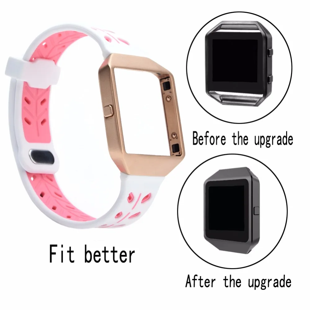 Bemorcabo Мягкие силиконовые часы ремешок Браслет для Fitbit Blaze Смарт фитнес часы Спорт листья стиль без рамки
