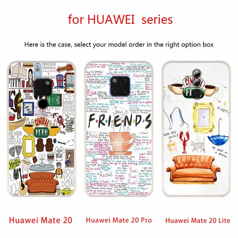 Мягкий силиконовый чехол для huawei Коврики 20 10 Lite 20 pro s Nova 3 4 3i y9 y6 y5 y7 pro 20X крышка друзей ТВ шоу