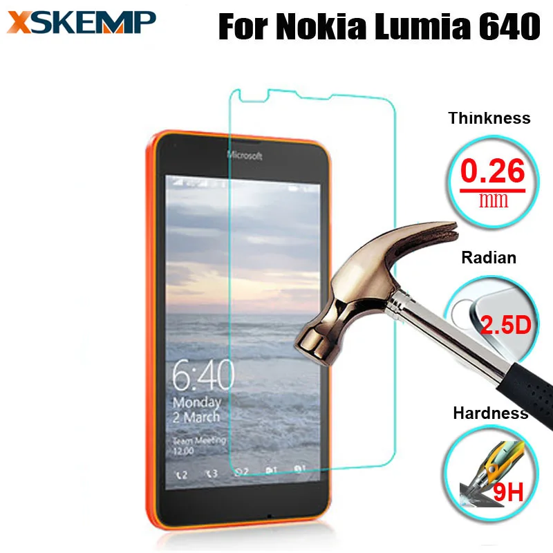 Без отпечатков пальцев Премиум закаленное Стекло для Nokia Lumia 640 прозрачный 9 H