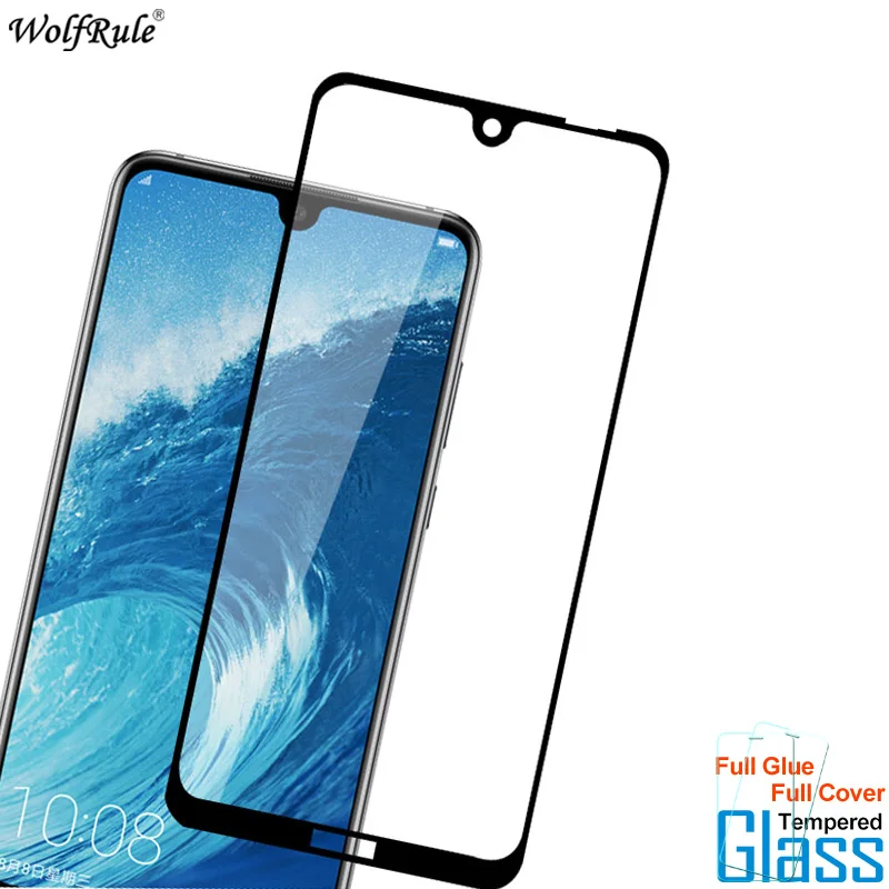Protector de pantalla para Huawei Honor 8A, cubierta de vidrio templado con pegamento completo, pel&iacute;cula de vidrio para tel&eacute;fono de 6,08 pulgadas, 2 uds.-0