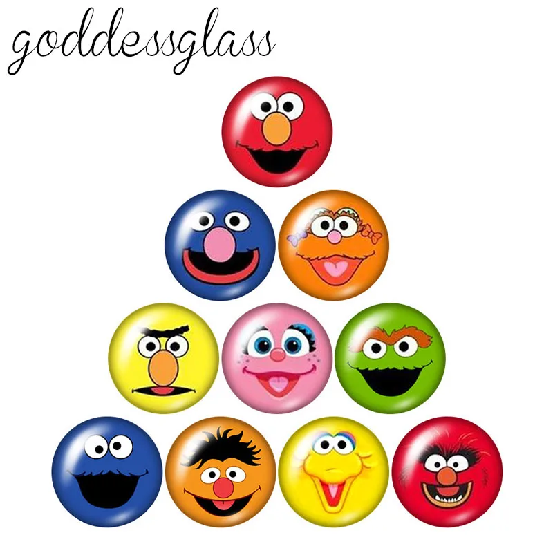 Новый героев шоу Улица Сезам Элмо куки с мультфильма Монстр 10 шт. Смешанные 12 мм/18