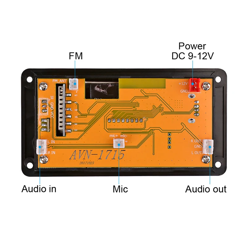 Mp3 плеер аудиомодуль с поддержкой FM радио AUX USB отображением текста 12 В ЖК дисплей