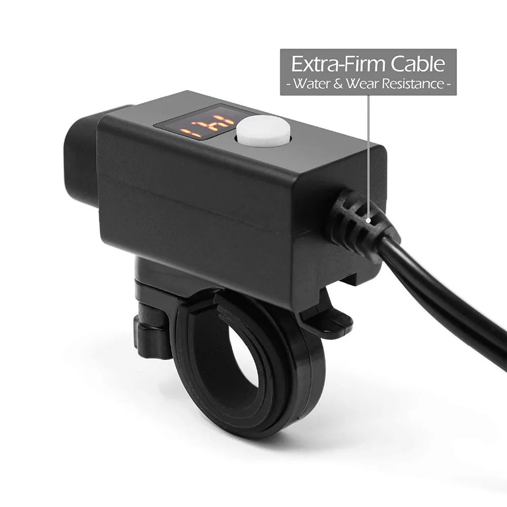 Крепление зажим на руль мотоцикла водонепроницаемый переходник SAE к USB для