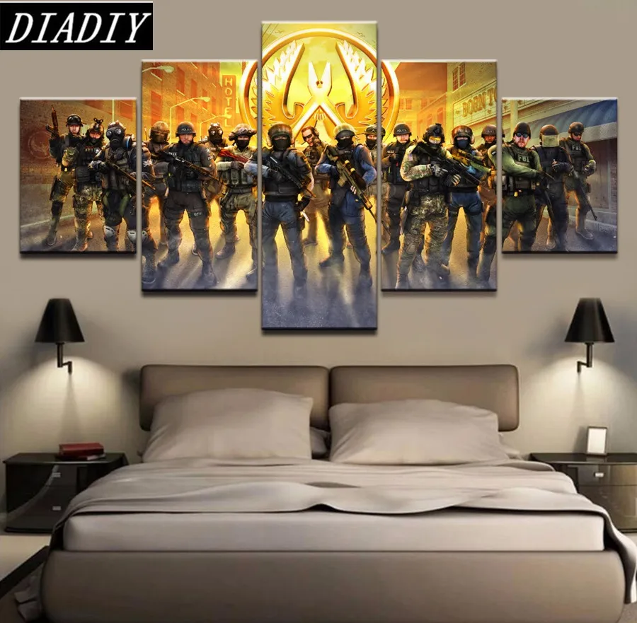 5 шт./компл. 5d полная Алмазная вышивка Counter Strike глобальное нападение diy алмазная