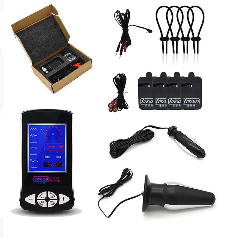 Sex Orgasm Electro Kit Shock Cock Ring Massage Pad Nipple Clamps Anal Plug Medical Themed Toys For Men Woman GAY |