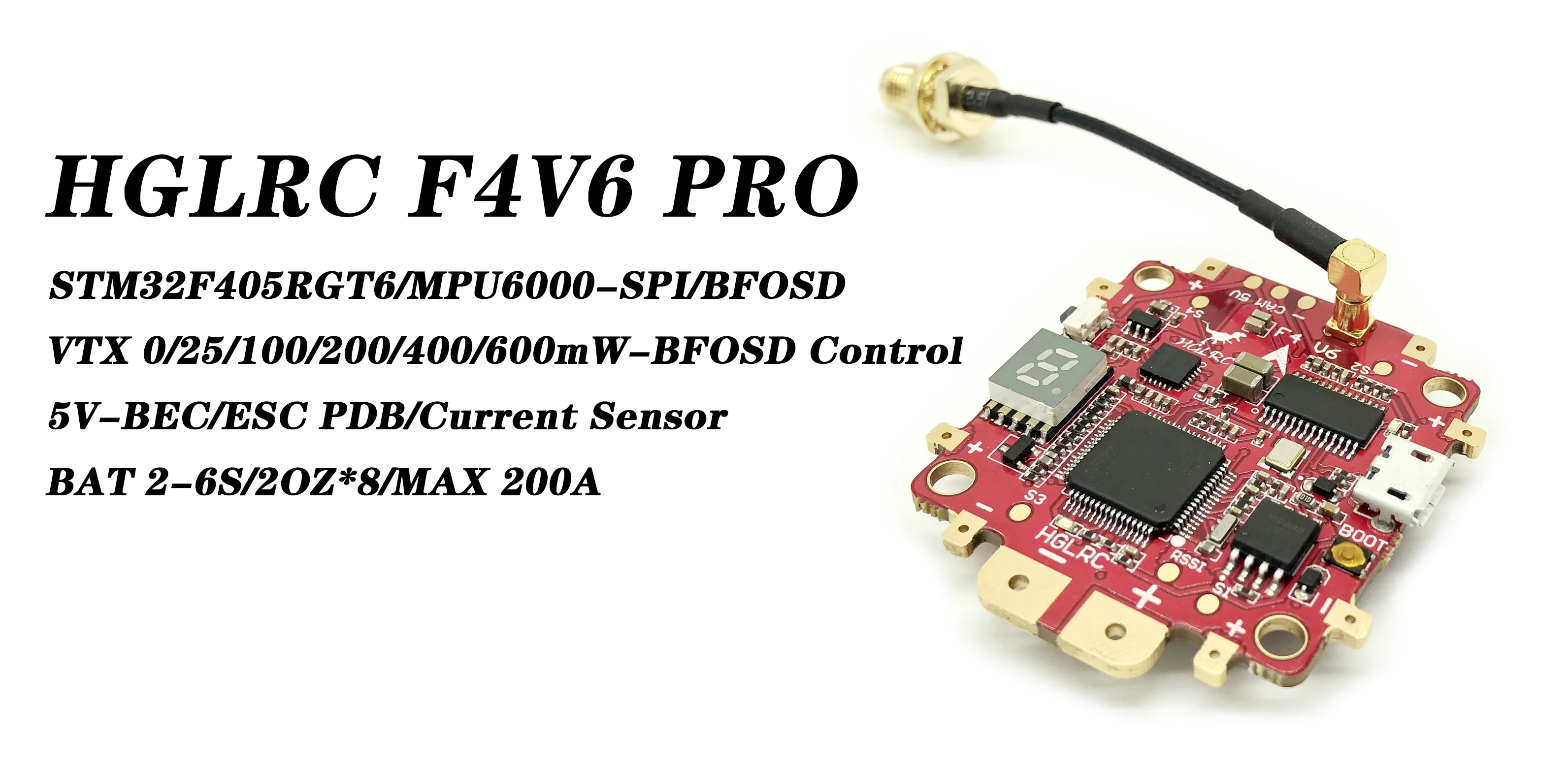 Контроллер полета HGLRC F4 V6 PRO 600 мВт 5 8 ГГц 48 каналов переключаемый передатчик FPV с В 3