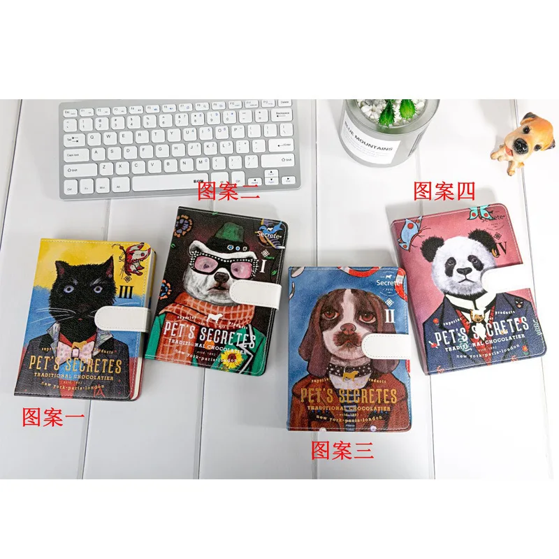 Original creative cute animals theme hardcover school student composition notebooks stationery fine copy line book A6 | Канцтовары для