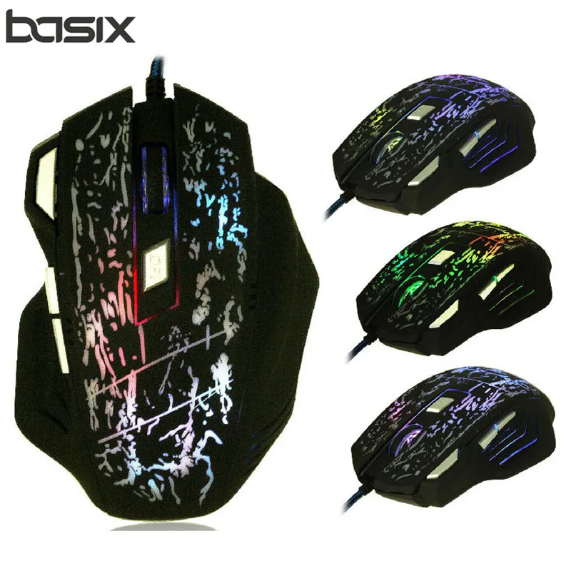 BASIX профессиональная Проводная игровая мышь 5500 точек/дюйм Регулируемая 7 кнопок