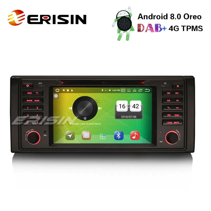 Erisin ES7339B 7 &quotAndroid 8 0 автомобильный стерео DVD DAB + GPS SAT NAV DVR 4G для BMW 5er E39 E53 X5