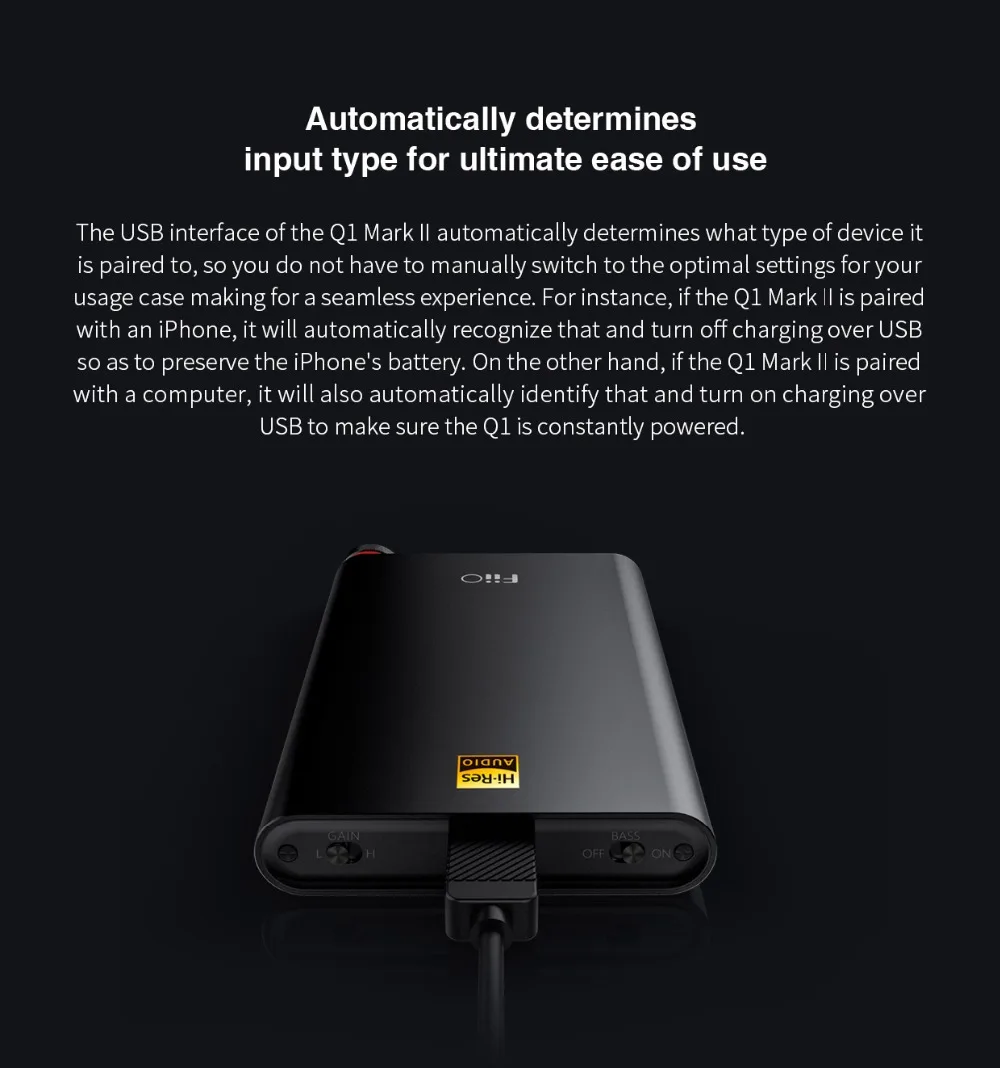 Новое поступление FIIO Q1 Mark II родная DSD декодирование HiFi портативный усилитель для наушников(есть купон