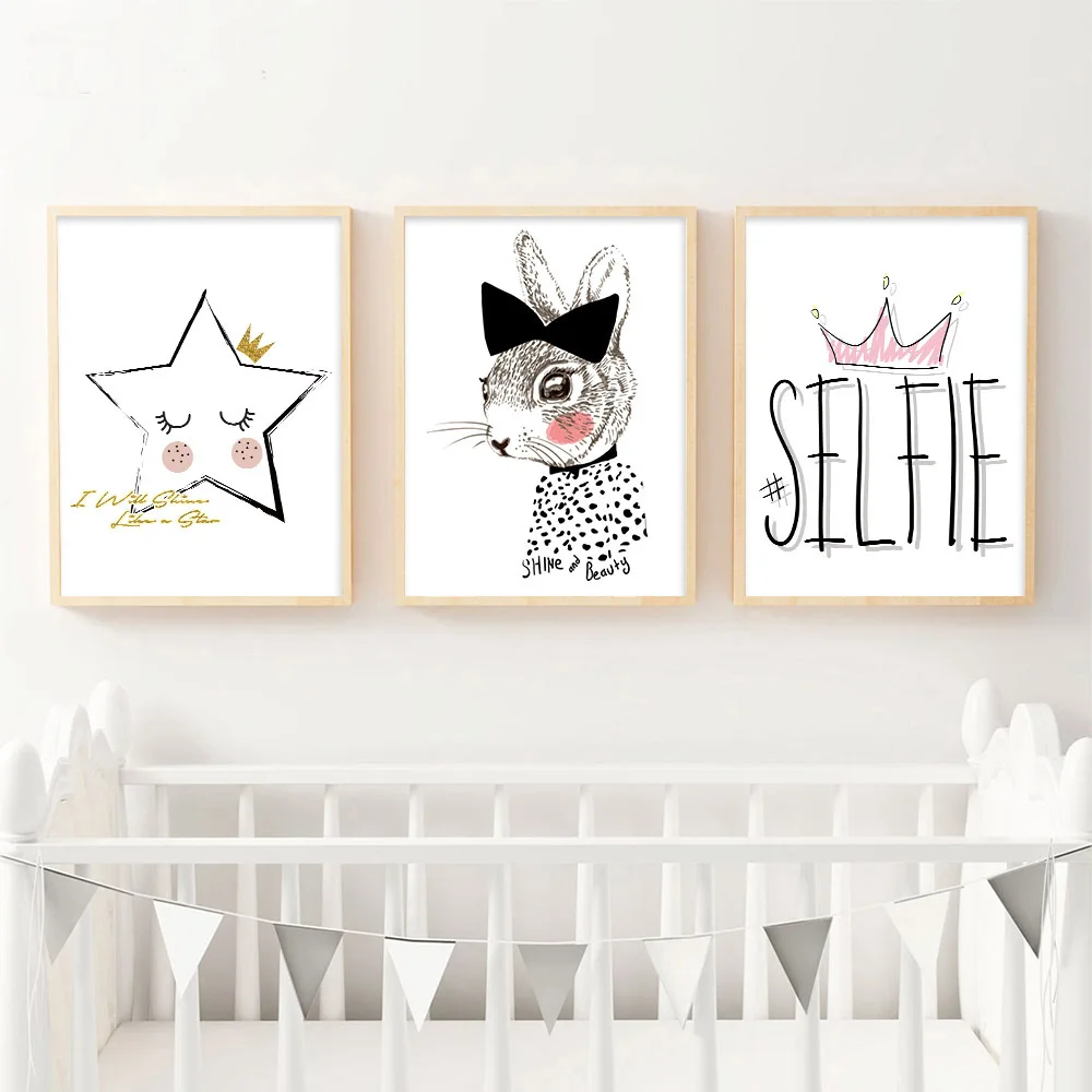 Wall Art холст картины плакаты и принты с персонажами из мультфильмов тигра звезда