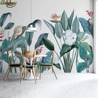 beibehang custom nordic medieval tropical plants flowers birds photo wallpaper for walls 3 d background 3d murals wall paper