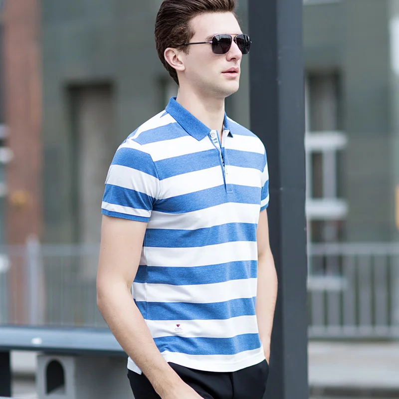 New 2018 Brand Striped Polo Shirt Men Cotton Fashion Contrast Color Shirts Summer Short-sleeve Casual | Мужская одежда