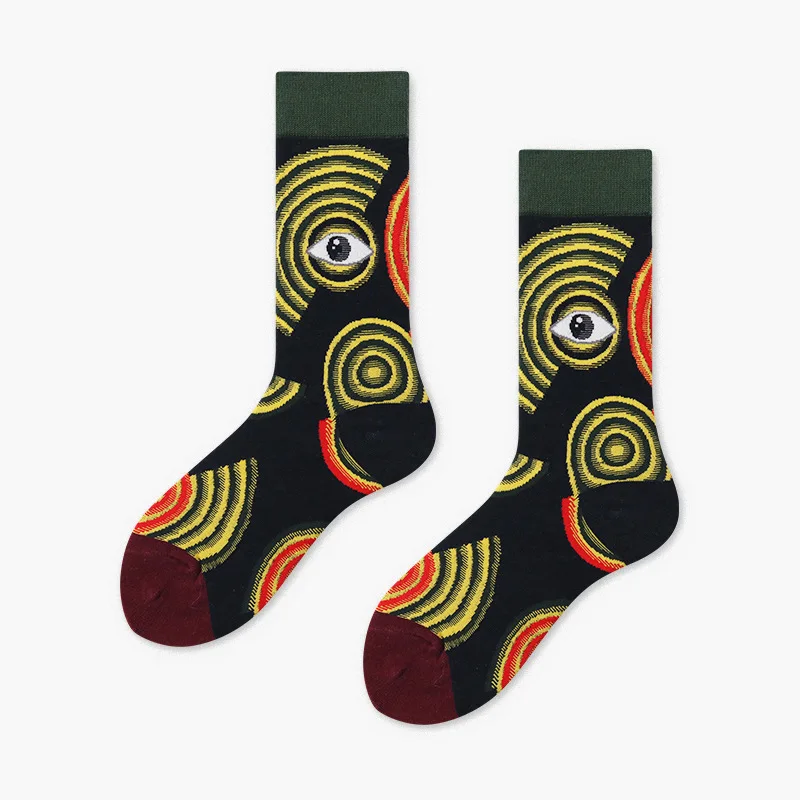 [WPLOIKJD]New Fashion Cotton Creative Men's Socks Harajuku Colorful Funny Streetwear Hip Hop Happy Socks Skarpetki For Male Gift