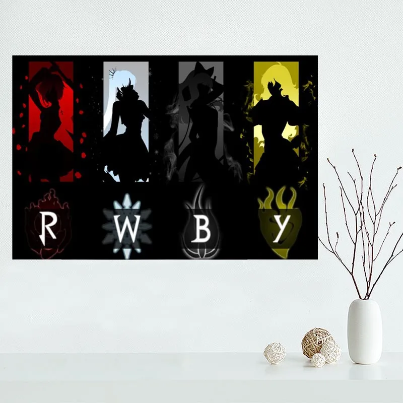 Новое поступление на заказ RWBY холст картина плакат Домашняя Декоративная скатерть шелковая ткань настенное Искусство Плакат для гостиной - Цвет: Шоколад