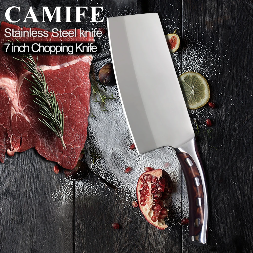 Кухонный нож 4cr14mov, нож из нержавеющей стали, нож для мясника, нож для мясника, нож с ручкой из полимерного волокна, кухонный нож, аксессуары для столовых приборов