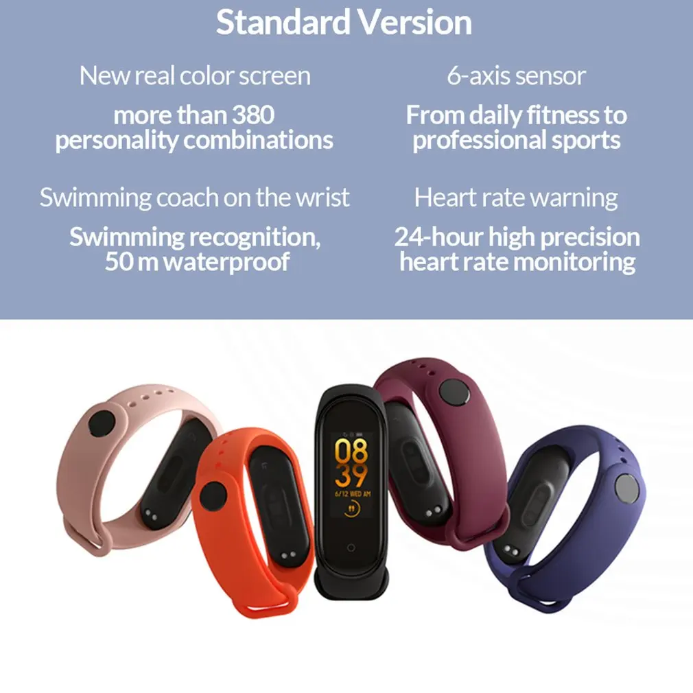 Xiaomi Mi-браслет 4 новейший музыкальный смарт-браслет miband 4 браслет пульсометр фитнес 135 мАч цветной экран Bluetooth 5,0