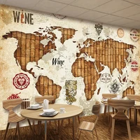 vintage world map wine stopper 3d stereo relief mural wallpaper restaurant bar ktv living room tv backdrop wall decor wall paper
